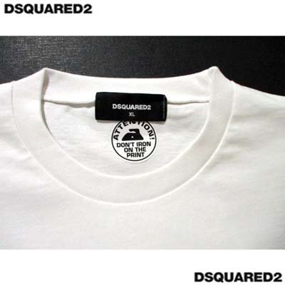 ディースクエアード DSQUARED2 メンズ ロンT ロングTシャツ 長袖 2色展開  フロント吹き出しロゴ/レトロ風ドットランゲージ・サイドスリット入りロングスリーブTシャツ ホワイト/ブラック