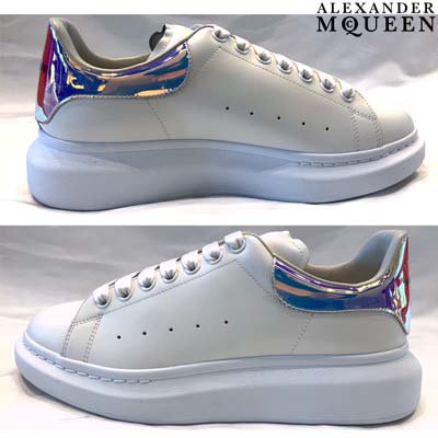 アレキサンダーマックイーン ALEXANDER McQUEEN メンズ スニーカー 靴 シューズ  タン/ソール部分ロゴ・かかと部分オーロラカラーデザインローカットスニーカー ホワイト