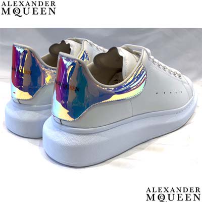 アレキサンダーマックイーン ALEXANDER McQUEEN メンズ スニーカー 靴 シューズ タン/ソール 部分ロゴ・かかと部分オーロラカラーデザインローカットスニーカー ホワイト