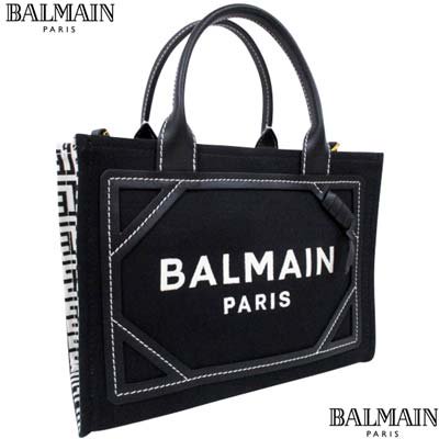 バルマン BALMAIN レディース 鞄 トートバッグ ハンドバッグ ショルダーバッグ  フロントロゴ・サイドモノグラムロゴ・内ポケット・金具部分ロゴ刻印付き2wayミニハンドバッグ ブラック