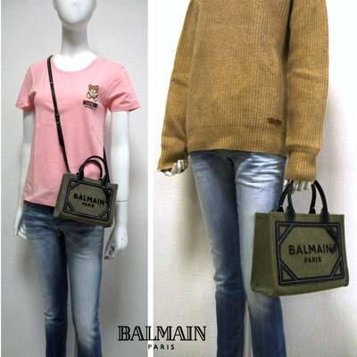 バルマン BALMAIN レディース 鞄 トートバッグ フロントロゴ・内部