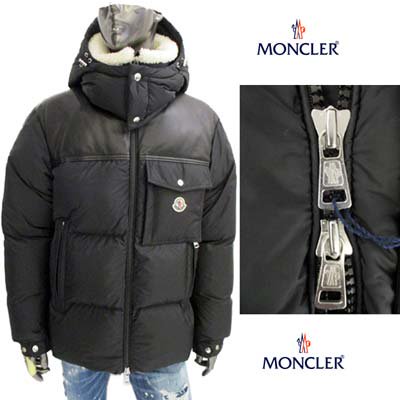 モンクレール MONCLER メンズ アウター ダウンジャケット BRAYE ブレイ チェストポケット部分ロゴワッペン・襟毛皮部分ラム素材・ヨーク(肩) 部分羊革・フード取り外し可ダウンジャケット ブラック