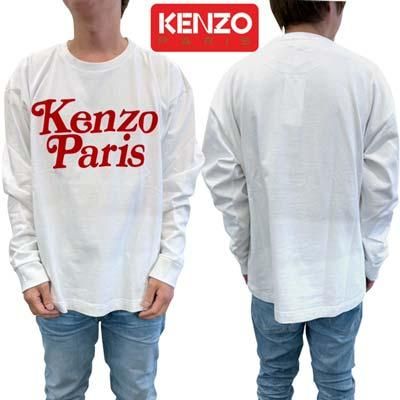Kenzo Paris ロゴ長袖Tシャツ L ホワイト ケンゾー KENZO ロングTシャツ ロゴ プリントT ホワイト マルチ