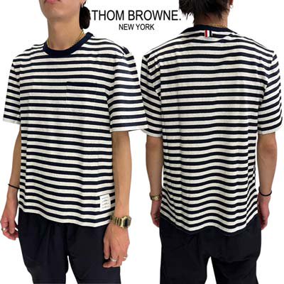 ȥ֥饦 THOM BROWNE T  Ⱦµ ɿѥåХåͥåȥꥳ륿դͥT ۥ磻ȥͥӡ MJS242A J0119 415<img class='new_mark_img2' src='https://img.shop-pro.jp/img/new/icons2.gif' style='border:none;display:inline;margin:0px;padding:0px;width:auto;' />