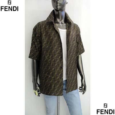 FENDIズッカ柄半袖ユニセックス メンズ レディース オールシーズン FENDIズッカ柄半袖ユニセックス メンズ レディース オールシーズン