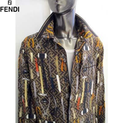 フェンディ　長袖トップス　トップス　総柄　ロゴ　高見え　イタリア製　ブラウン 楽天市場】フェンディ FENDI シャツ 長袖 メンズ カジュアル