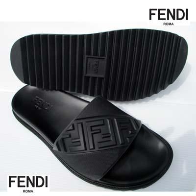 FENDI ブラック サンダル ロゴ入り フェンディ FENDI サンダル 靴 メンズ シャワーサンダル ビーチ