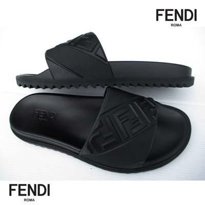 良品◎FENDI ズッカ柄 サンダル ウェッジソール 靴 黒 箱付き 23cm 良品◎FENDI ズッカ柄 サンダル ウェッジソール 靴 黒 箱付き