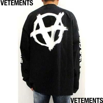 vetements 2017 AW ロンT VETEMENTS ヴェトモン ロンT ロングTシャツ 長袖 ユニセックス ブラック