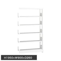 ホワイトラック スチール書架 KCJA 追加連結棚 単式 H1950×W900×D260(mm)の商品画像