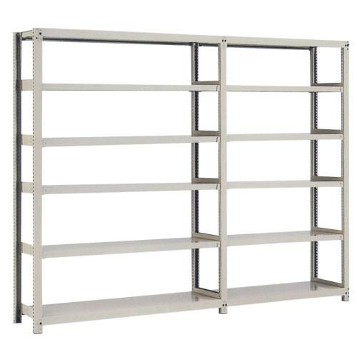 スチール棚 中量300kg連増(2連結棚) H2100×W2400×D750(mm) 棚板