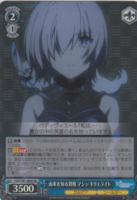FGO/S87-084S 由来を知る資格 マシュ・キリエライト【SR】 - 【カード
