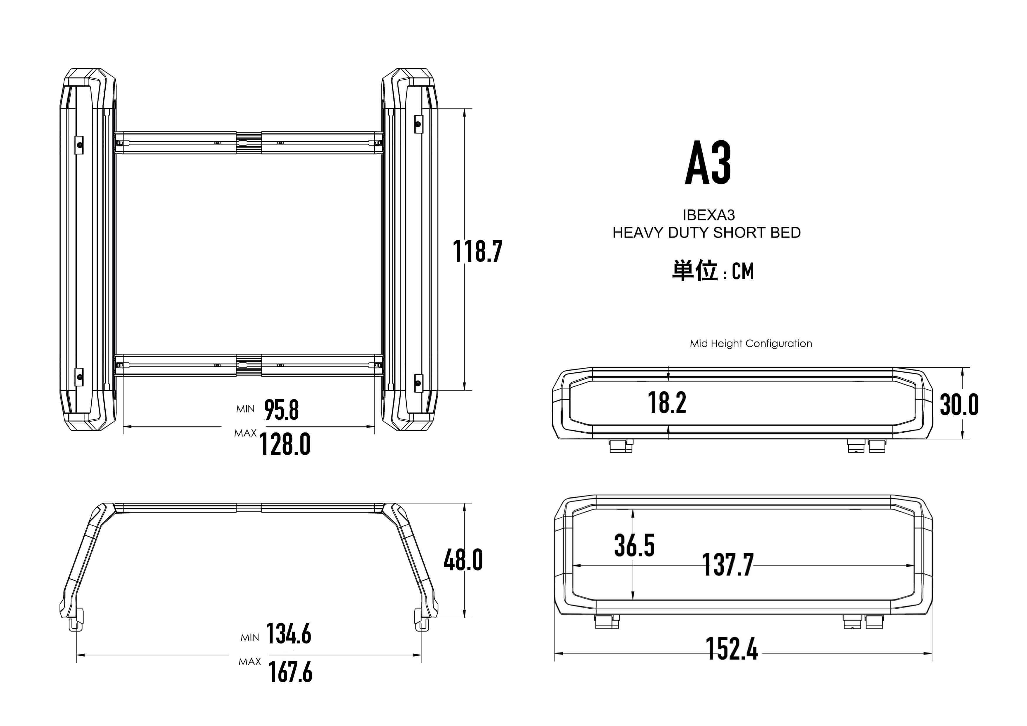 A3 Mid-size Truck Short Bed2 サイズ | Kuat正規輸入総代理店