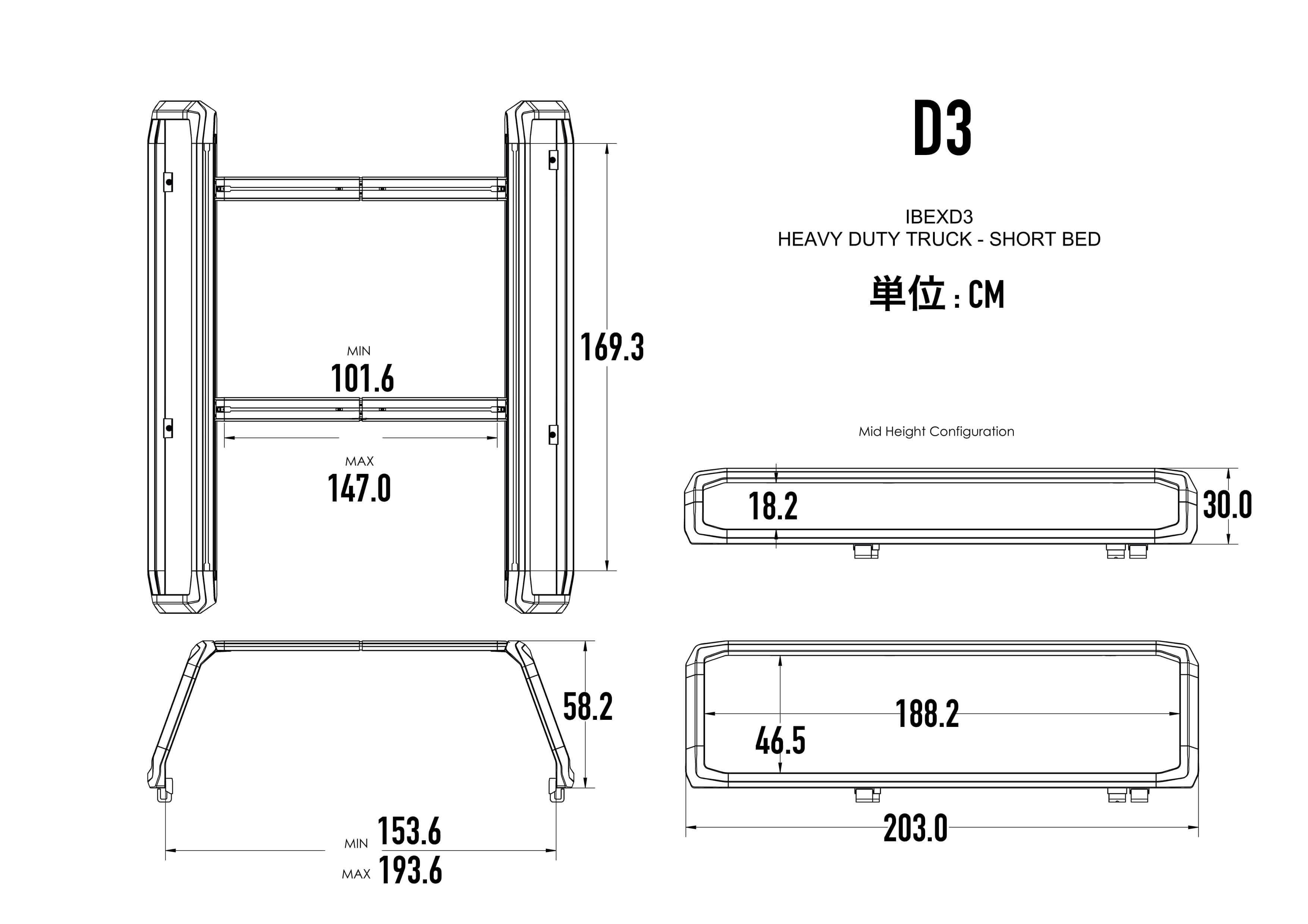 D3 heavy duty Truck Short bed サイズ | Kuat正規輸入総代理店