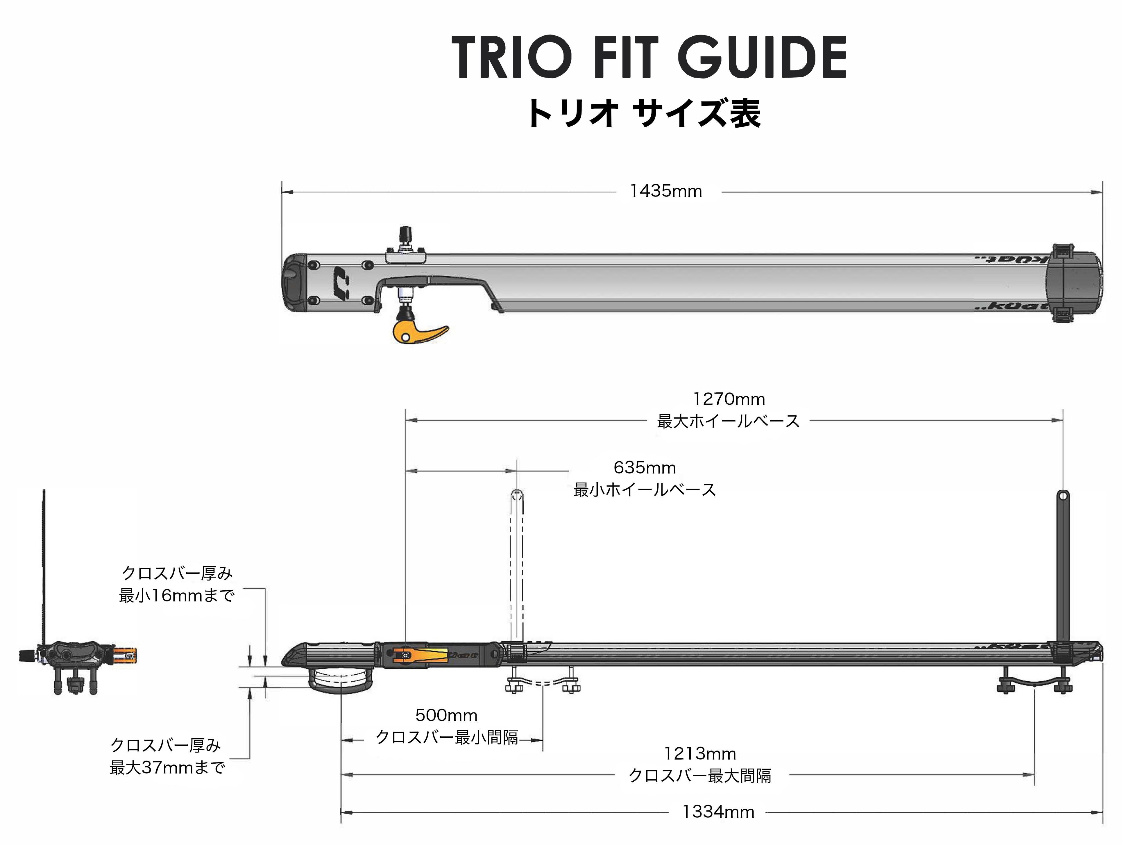 Trio 製品サイズ | Kuat正規輸入総代理店