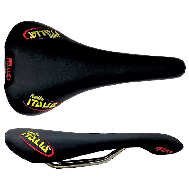 Selle Italia / FLITE 1990 embroidery NJS Black / セラ・イタリア / フライト 1990 NJS サドル  刺繍ロゴ入り ブラック