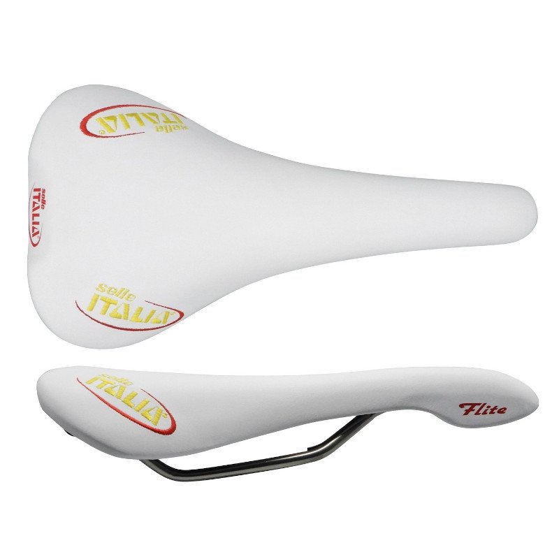 Selle Italia / FLITE 1990 embroidery NJS White / セラ・イタリア / フライト 1990 NJS サドル  刺繍ロゴ入り ホワイト - Above Bike Store