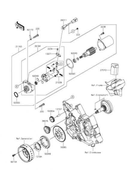 21] スタータモータ 2016年 BR125 HGF(Z125 PRO)仕様部品図・部品価格