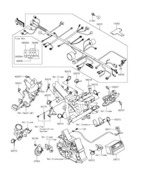 46] 車体電装品 2016年 BR125 HGF(Z125 PRO)仕様部品図・部品