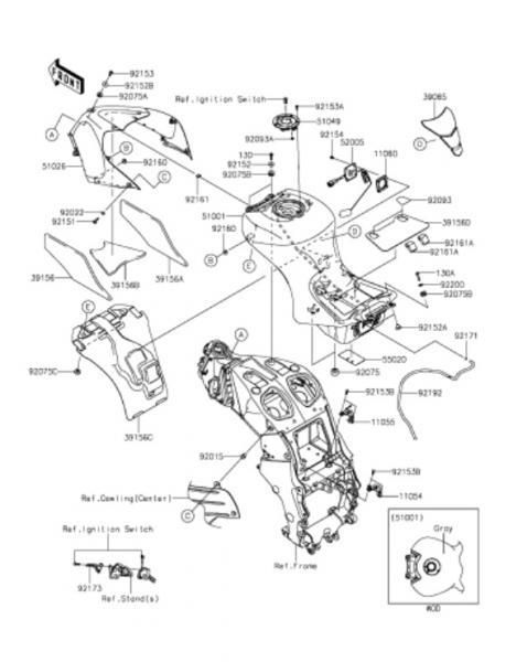 他の人はこちらも検索 G-3] 仕様部品図 ABS) ZX-14R (NINJA ZX1400HGF 2016 Tank Fuel パーツ