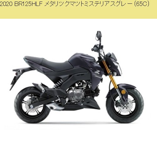 2020 取り扱い説明書 Z125 PRO BR125 HLF