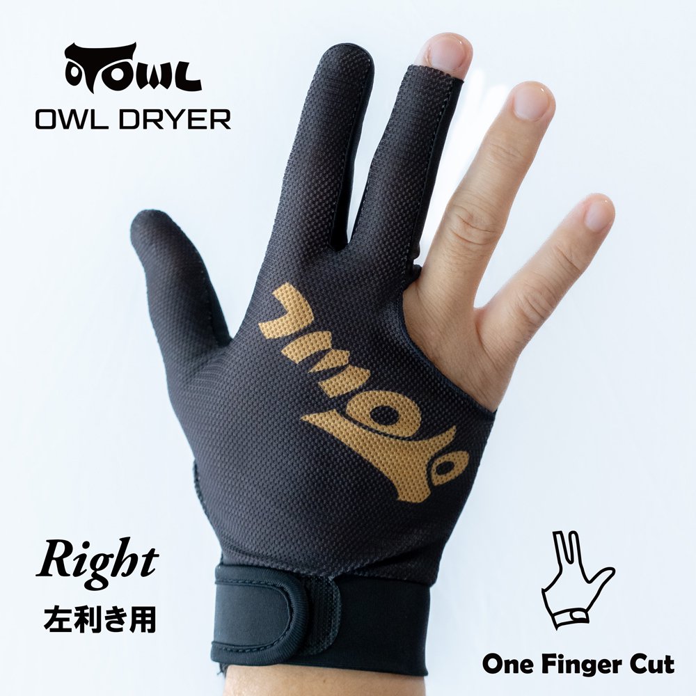 <img class='new_mark_img1' src='https://img.shop-pro.jp/img/new/icons14.gif' style='border:none;display:inline;margin:0px;padding:0px;width:auto;' />OWL DRYER 1フィンガーカット　ブラック・ゴールド 左利き用