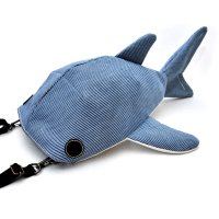 小サメ ショルダーバッグ ／シャンブレーヒッコリー 受注生産