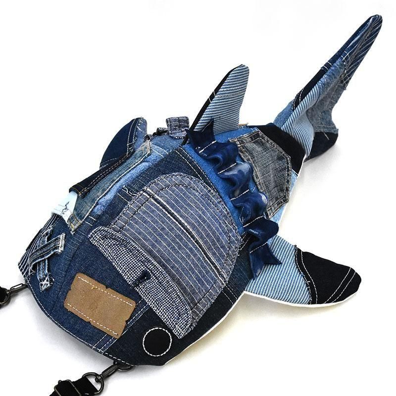 KASEI ユニセックス 小サメ ショルダーバッグ デニム KASEI ユニセックス 小サメ ショルダーバッグ デニム KASEI ユニ