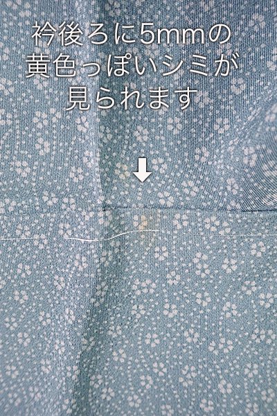 銀座【C-1480】日本工芸会正会員 坂口幸市作 加賀小紋 秘色色 小花文