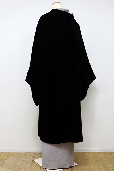 紬のお着物 ベルベットコート - 浴衣/水着