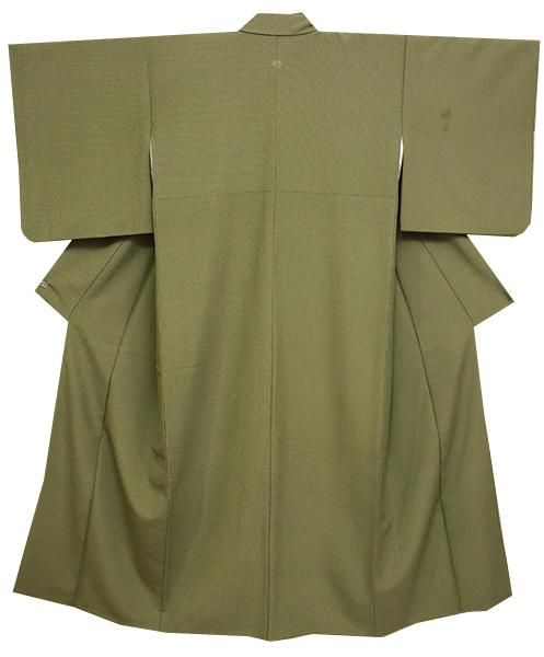 WEB限定【C-1492】（S）きもの英製 繍一ッ紋 江戸小紋 鶯色 行儀