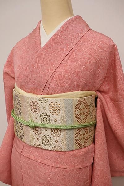 銀座【C-1543】日本工芸会正会員 坂口幸市作 加賀小紋 紅梅色 銀座【C-1543】日本工芸会正会員 坂口幸市作 加賀小紋 紅梅色