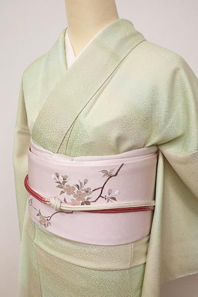 銀座【D-2161】小紋 鳥の子色×若菜色 霞暈かし（落款入） - 銀座きもの 