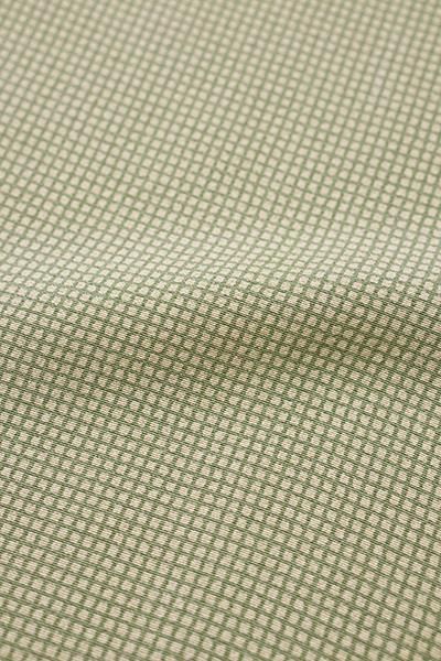 銀座【C-1584】（S）単衣 江戸小紋 柳茶色×蒸栗色 角通し（しつけ付