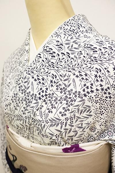 WEB限定【D-2172】（S・細め）きもの英製 単衣 小紋 秋草文
