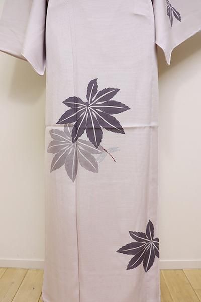 夏着物 付下げ 絽 すすきにとんぼ柄 暈し 金銀彩 雲井鼠色 KK-1579 銀座【B-2216】絽 付下げ 鴇鼠色 ヤツデと蜻蛉の図 (しつけ付