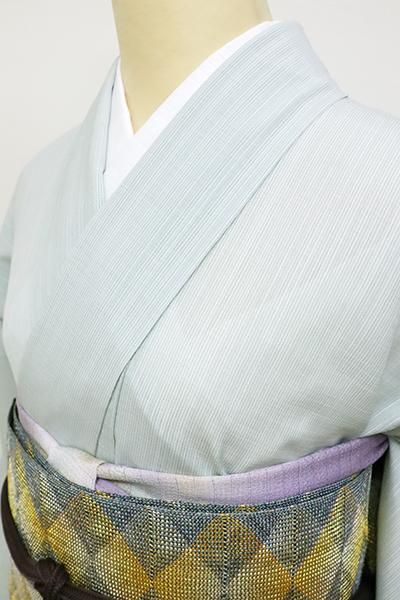 銀座【D-2234】きもの英製 薄物 小紋 淡い水色 細縞 - 銀座 銀座【D-2234】きもの英製 薄物 小紋 淡い水色 細縞 - 銀座