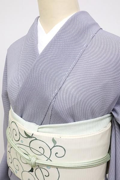 本場縞大島紬 染め大島 縞模様 裄65.5 シック シンプル 正絹AK-5152