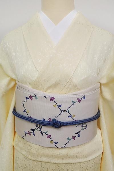 音姫(。ŏ﹏ŏ)♡　絽　名古屋帯　蛍　紫の花　白　#257 楽天市場】蛍 名古屋帯の通販