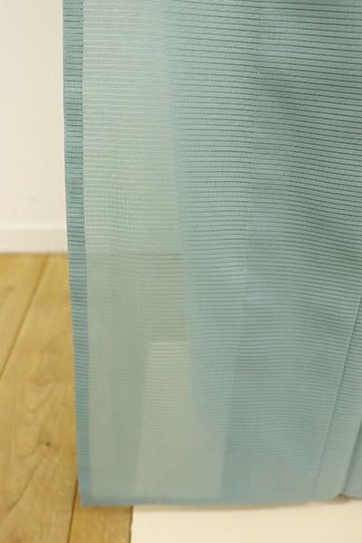 銀座【C-1682】きもの英製 絽 染一ッ紋 色無地 千草色 - 銀座