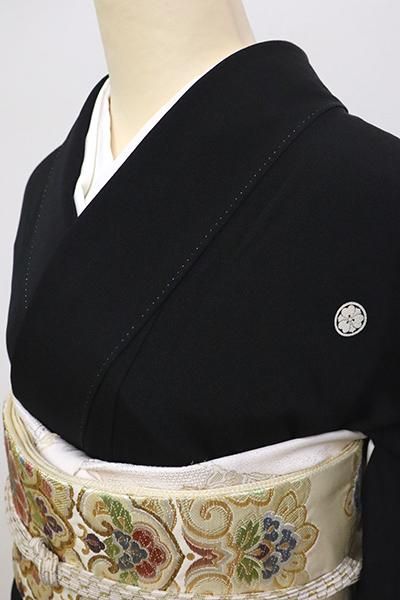 銀座【B-2309】染五ッ紋 黒留袖 段に牡丹唐草文（三越扱い