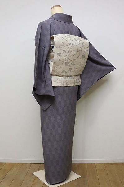 あおき【FR082-C-1951】（S・広め）寿光織 繍一ッ紋 色無地 灰梅