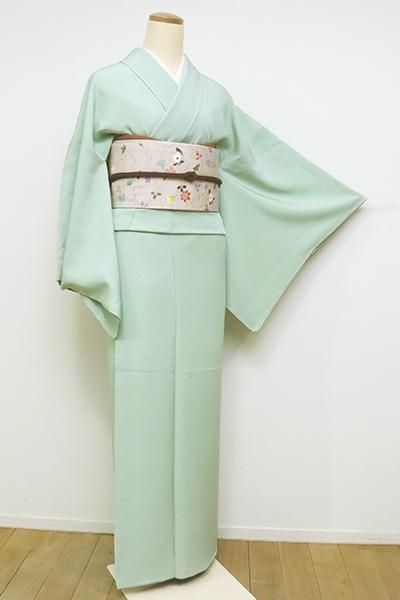 銀座【C-1733-2】江戸小紋 薄萌葱色 鮫（反端付）（N） - 銀座きもの