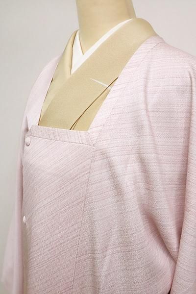 銀座【E-1098】道行コート 薄桜色×白色 斜め縞 - 銀座きもの青木