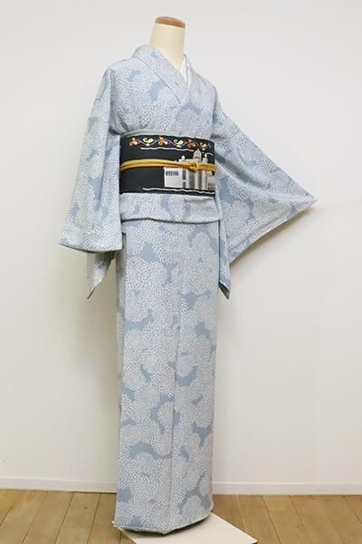正絹小紋レンタルフルセット「青海波扇総柄」 | レンタル着物