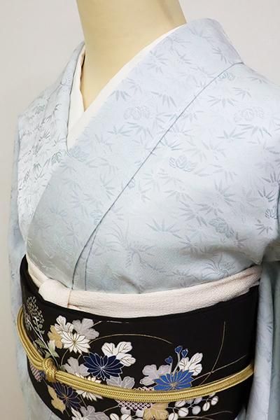 銀座【C-1767】色無地 藍白色 桐竹鳳凰文 - 銀座きもの青木