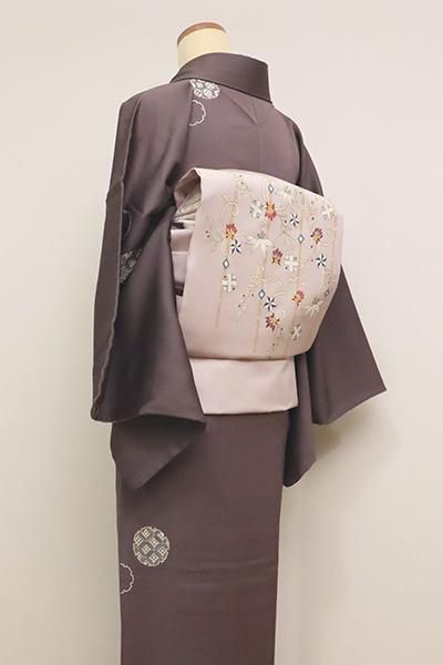 銀座【K-7742】染名古屋帯 褐色 波千鳥 - 銀座きもの青木｜長く