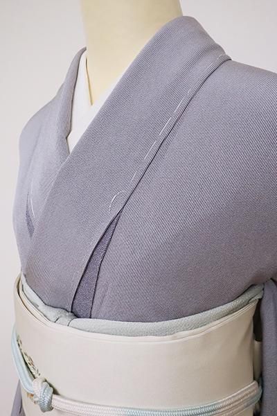 C-1790】江戸小紋 藍鼠色 万筋と鮫（落款入・反端付） - 銀座きもの