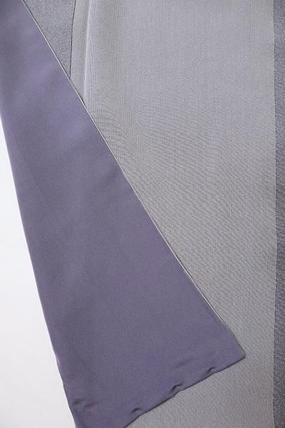 C-1790】江戸小紋 藍鼠色 万筋と鮫（落款入・反端付） - 銀座きもの