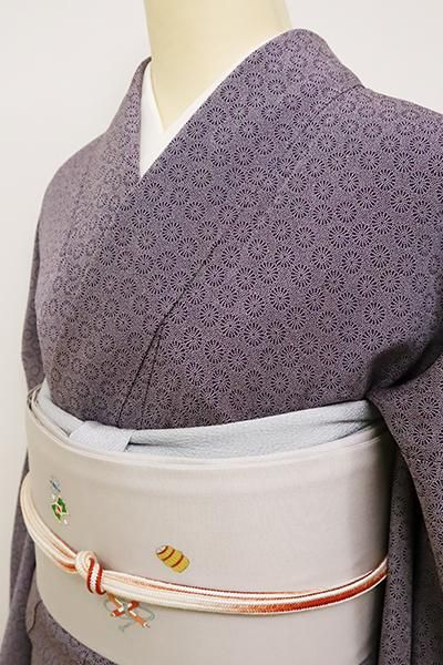 銀座【C-1798】（S）江戸小紋 深紫色 菊文 - 銀座きもの青木